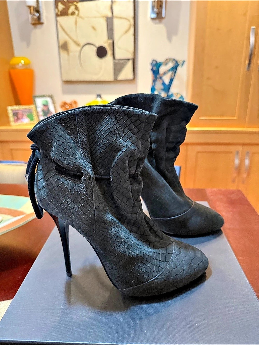 Giuseppe Zanotti Vero Cuoio Embossed Ankle Boots EU 38